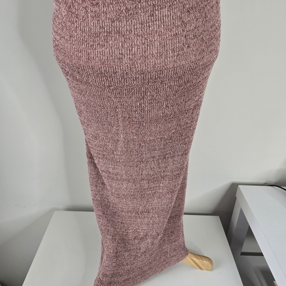 Free People Beach One Love Linen Blend Knit Midi Dress M Stretch Slit Coverup - Picture 9 of 16